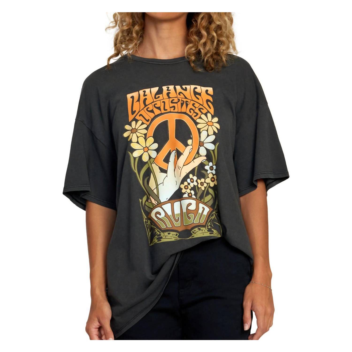 New Rvca Uprising Tee In Black